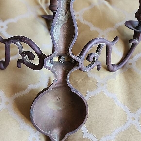 Vintage West Virginia Metal Crafters 3 Arm Sconce - Picture 11 of 13